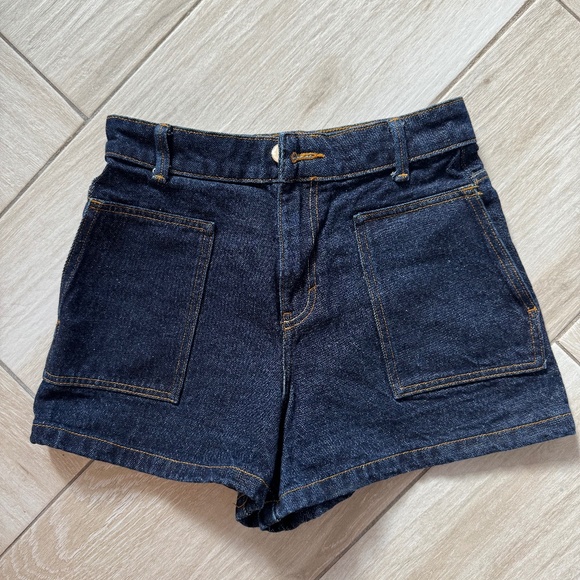 Zara High Waisted Denim Shorts - Picture 1 of 4
